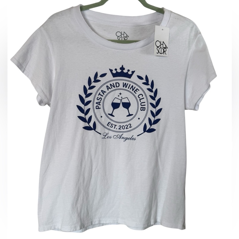 Chaser White T-Shirt Blue Print Graphic